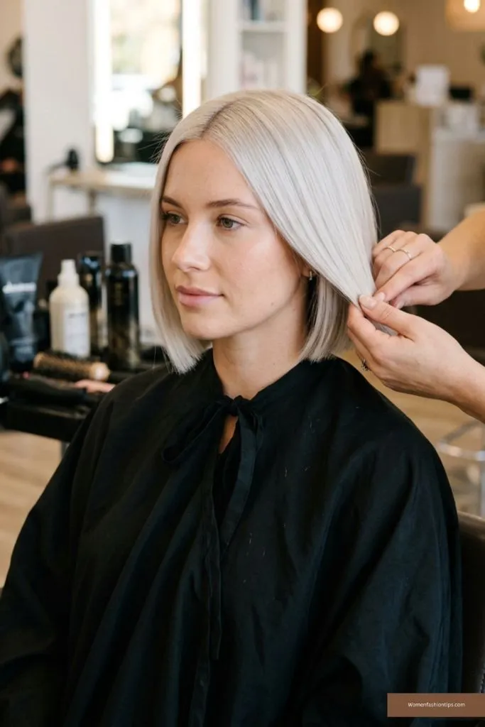 Icy Platinum Salon Bob