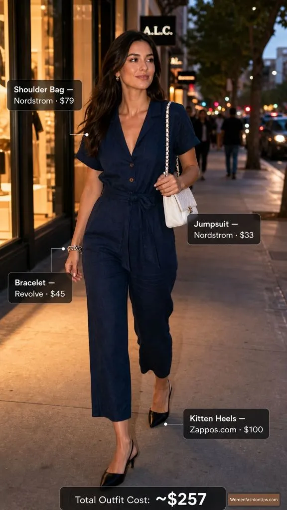 Navy Jumpsuit Evening Elegance