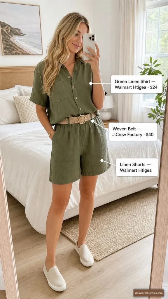 Green Linen Set