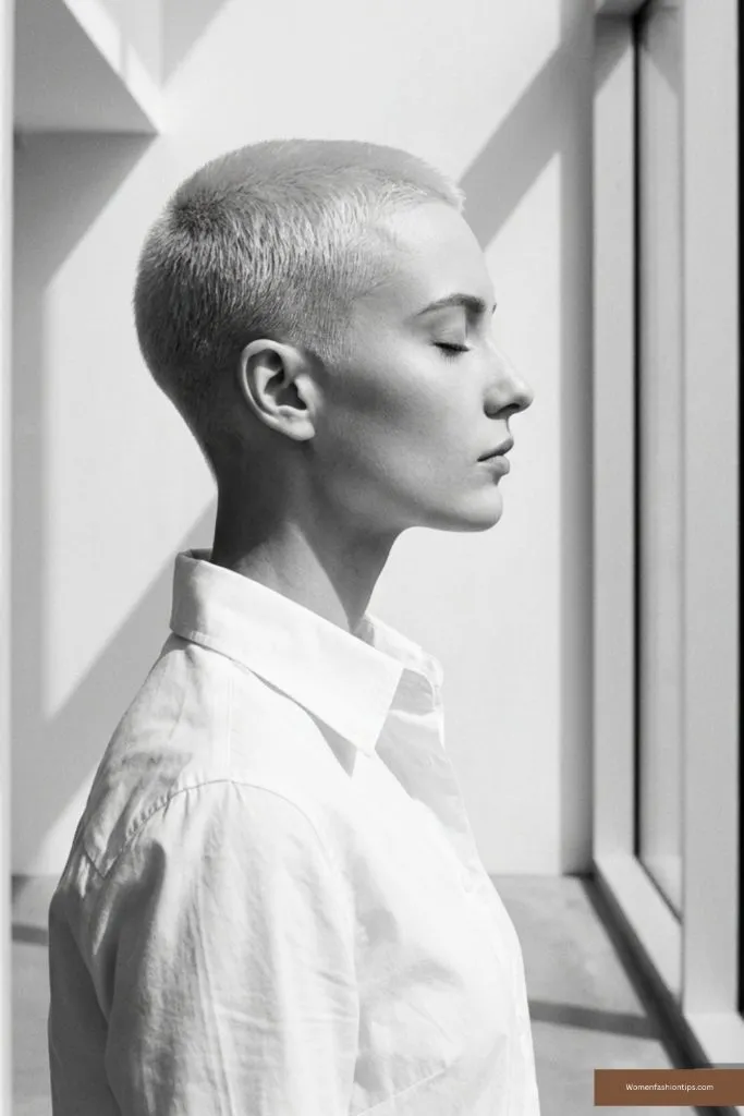 Minimalist Buzz Cut In Soft Light