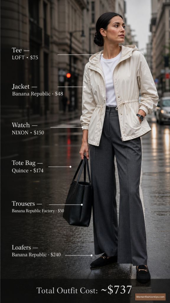 Cream Utility Jacket and Wide-Leg Trousers
