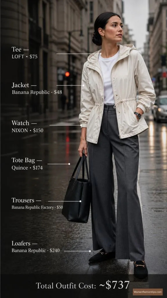 Cream Utility Jacket and Wide-Leg Trousers