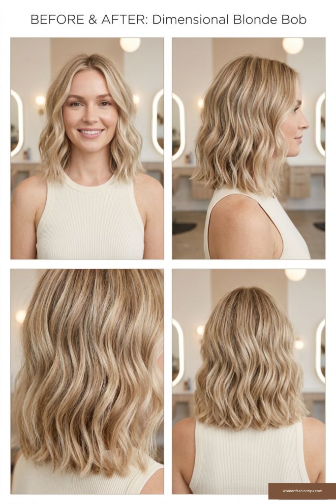 Dimensional Blonde Bob