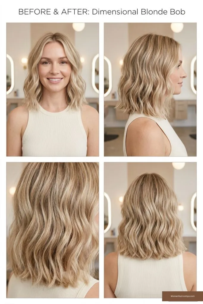 Dimensional Blonde Bob