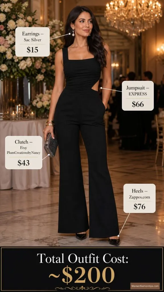 Black Cutout Jumpsuit Look