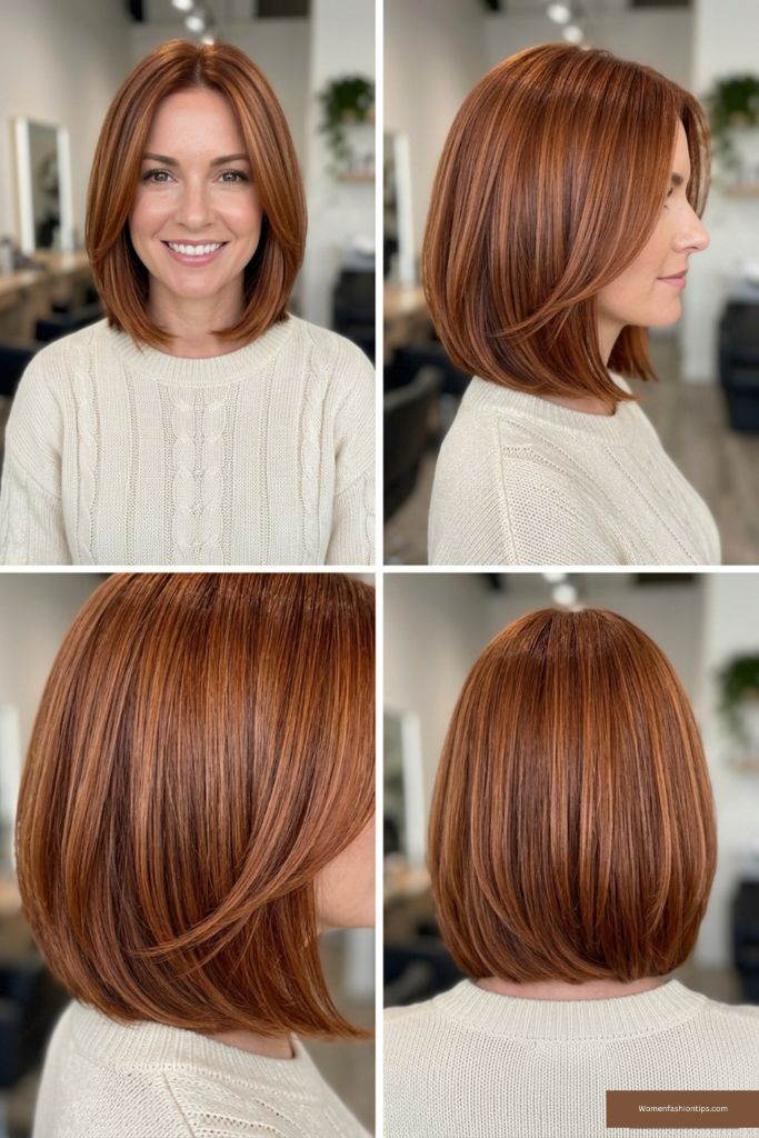 Auburn Shoulder-Length Bob With Shine