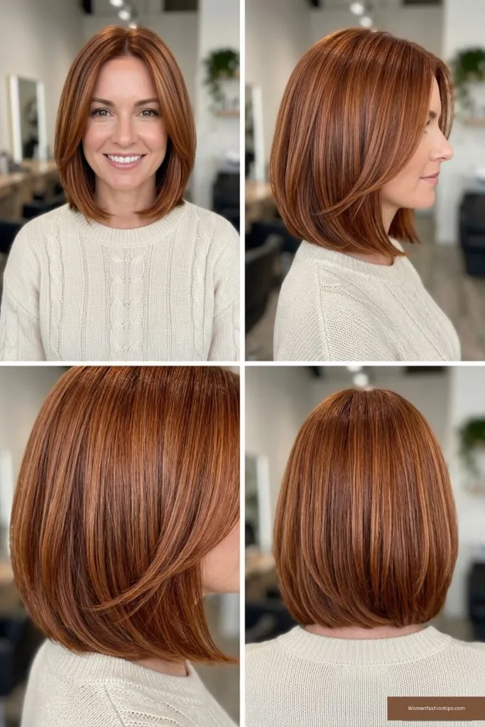 Auburn Shoulder-Length Bob With Shine