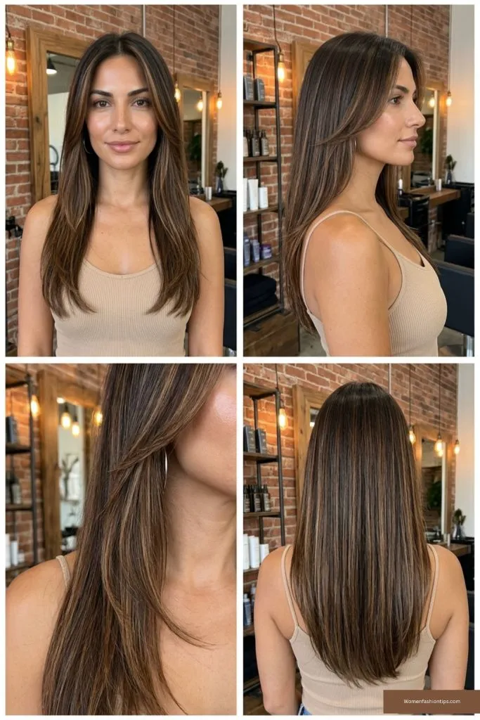 Brunette Balayage Long Layers