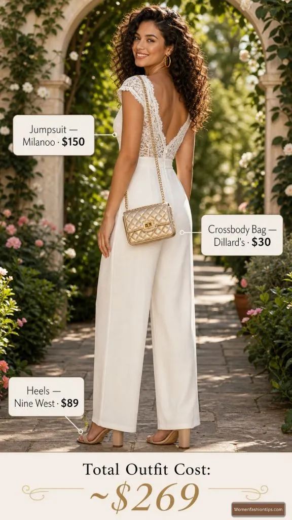 White Lace Back Jumpsuit Look