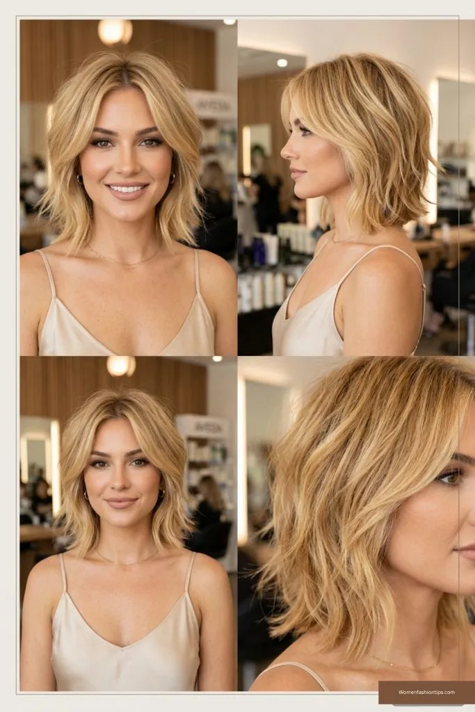 The Honey Blonde Layered Bob