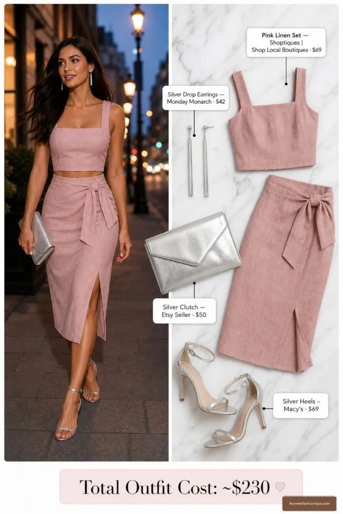 Pink Linen Set