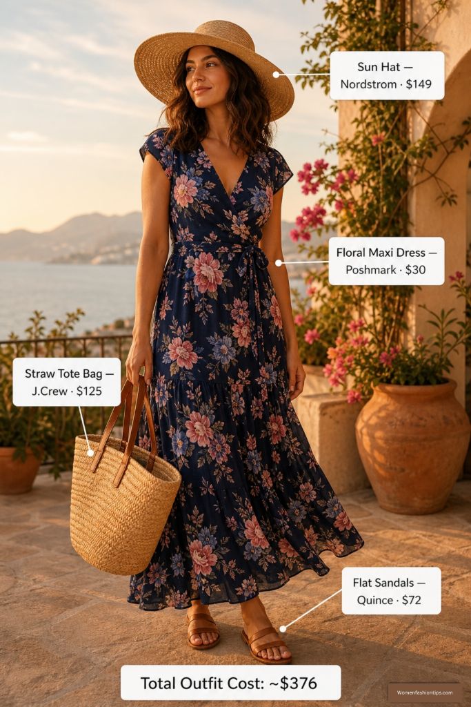 Navy Floral Maxi