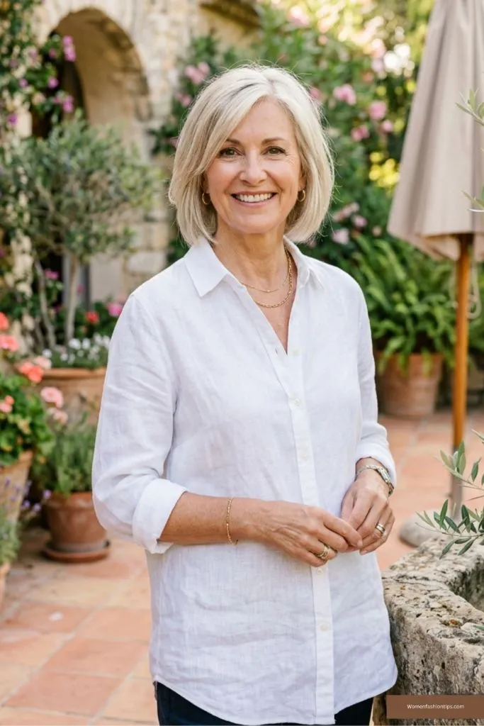 Effortless Linen Blonde Bob