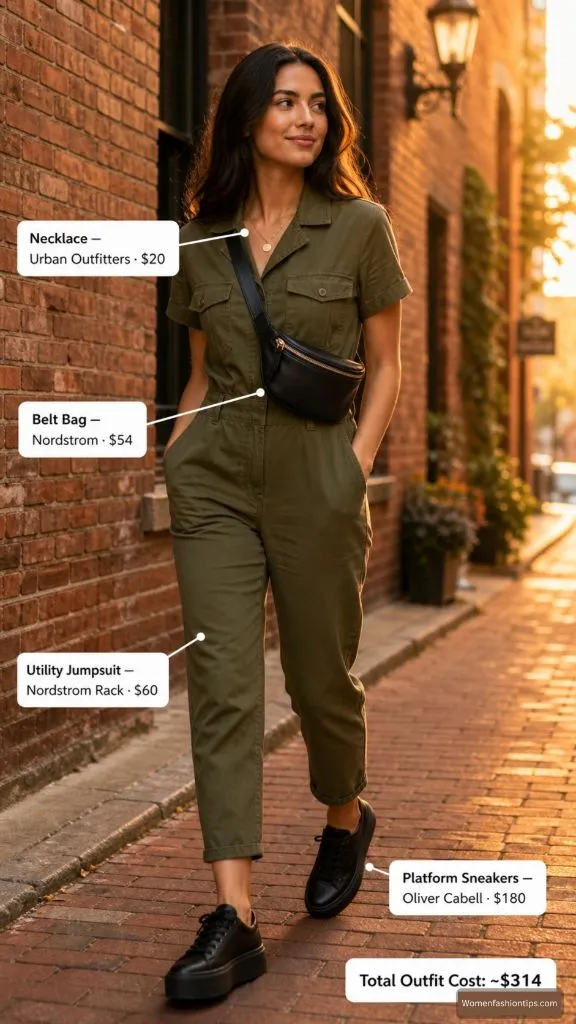 Olive Utility Jumpsuit Urban Cool