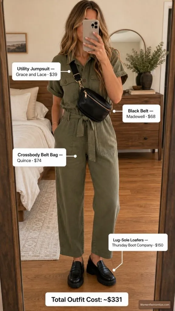 Olive Utility Jumpsuit