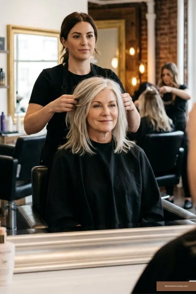 Salon-Fresh Silver Shoulder Length