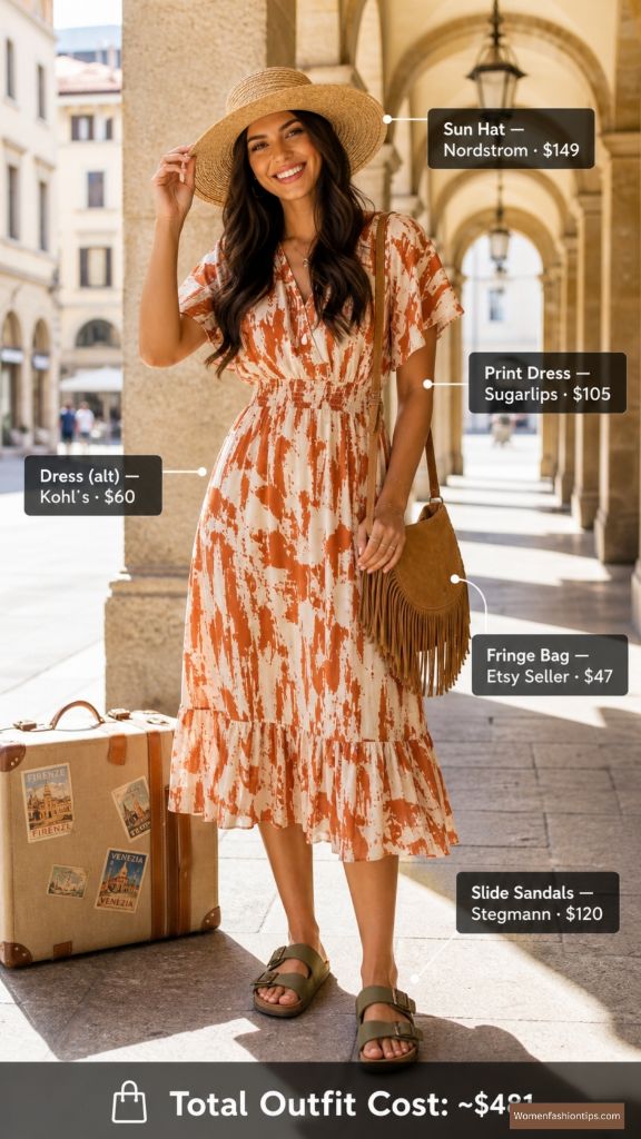 Print Dress European Style