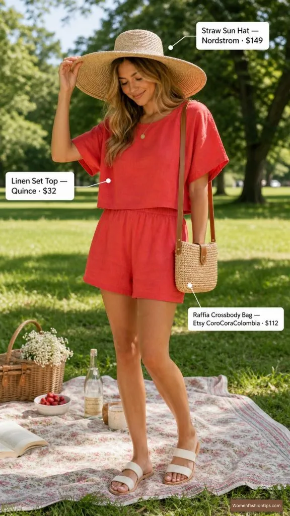 Coral Linen Set