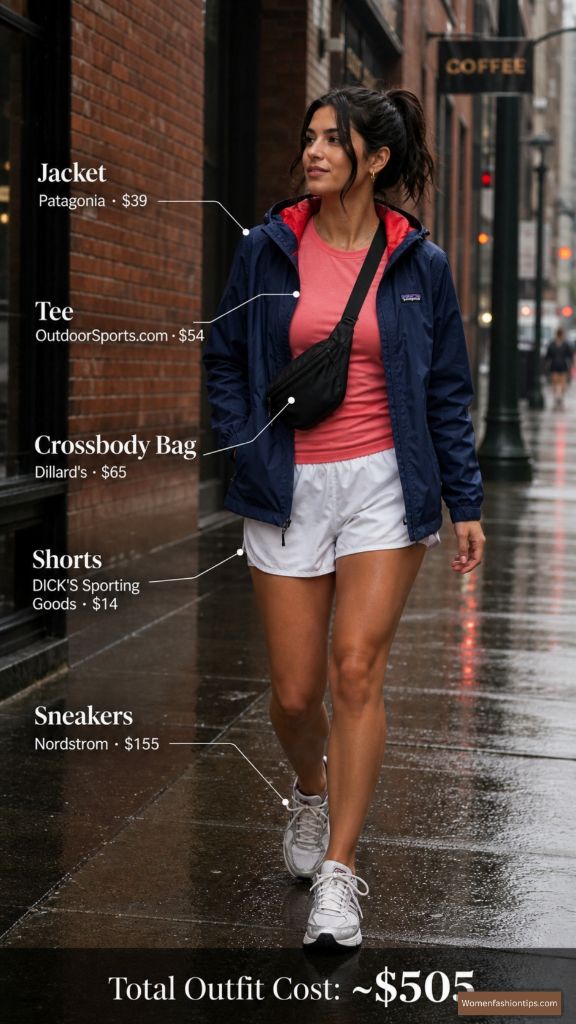 Navy Patagonia Shell and Coral Tee
