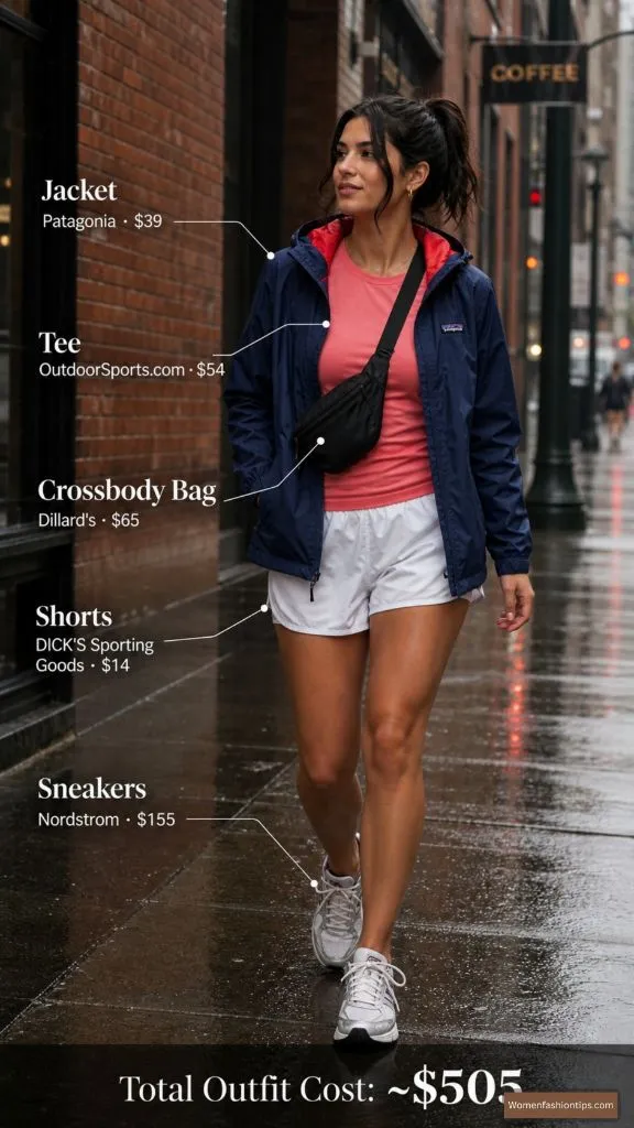 Navy Patagonia Shell and Coral Tee