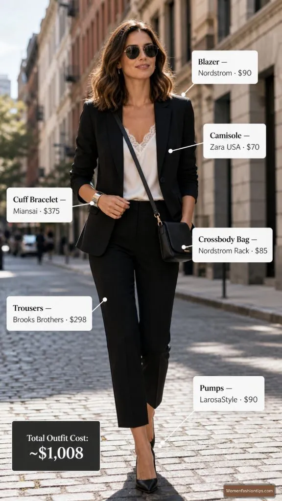 Black Blazer Power With Lace Detail
