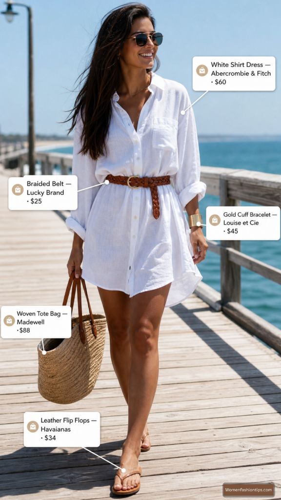 White Shirt Dress Outfit