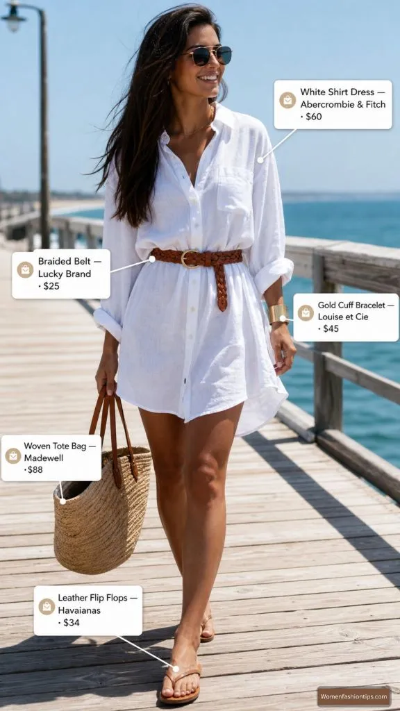 White Shirt Dress Outfit