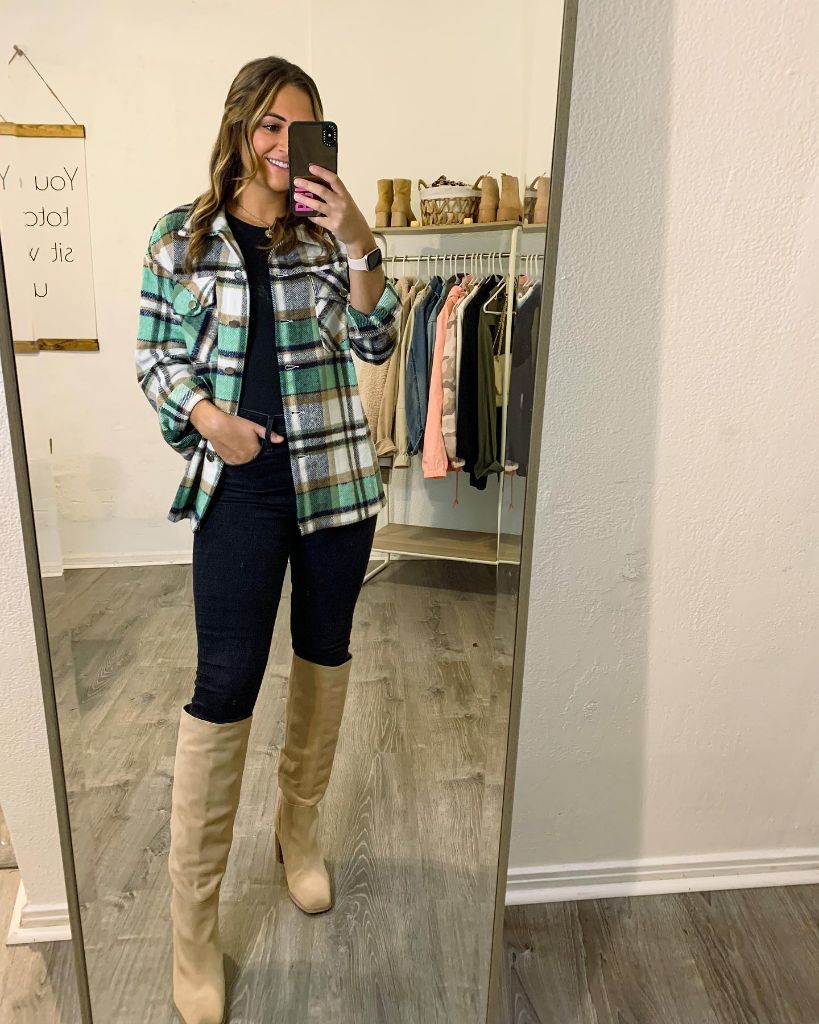 Plaid Shacket Outfit