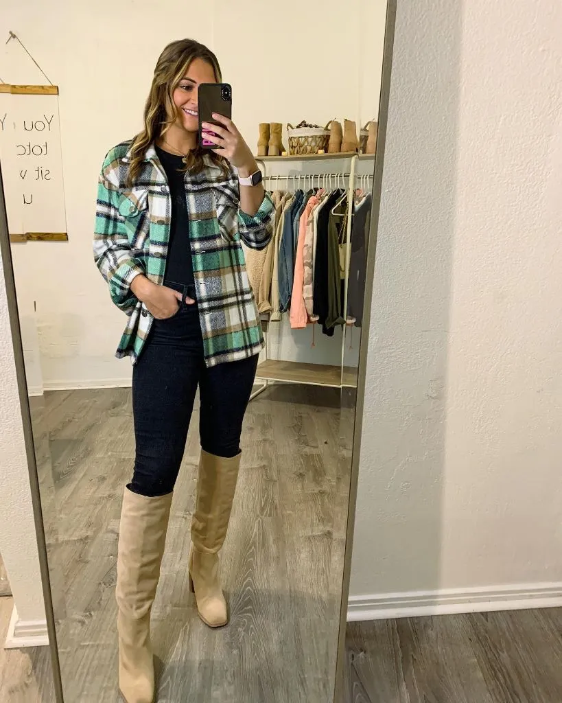 Plaid Shacket Outfit