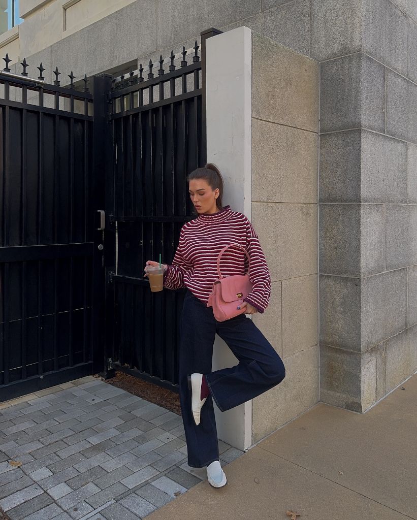 Striped sweater outfit