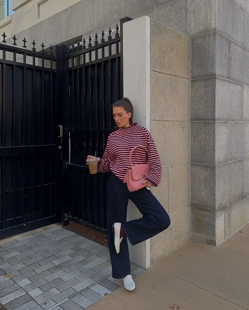 Striped sweater outfit