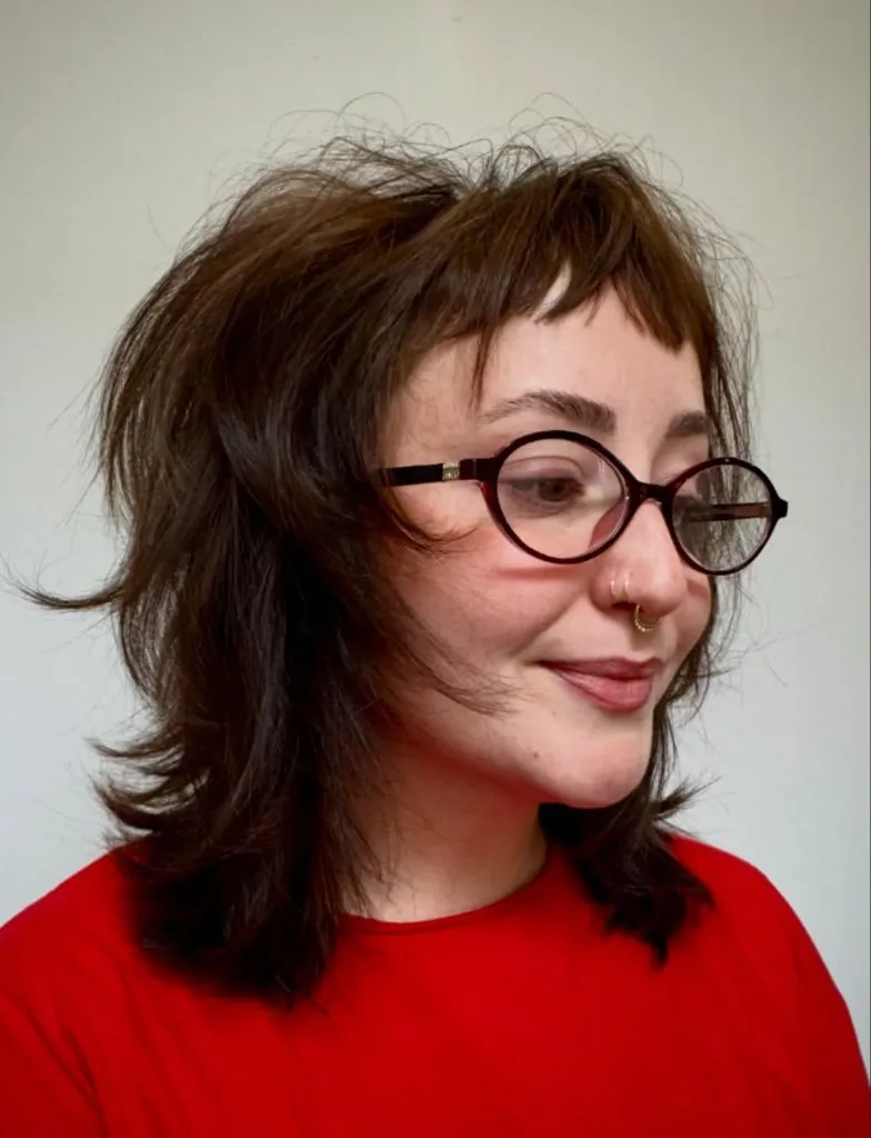 Bobbed Haircut for Women Shaggy Layered Wolf-Bob with Choppy Micro Bangs