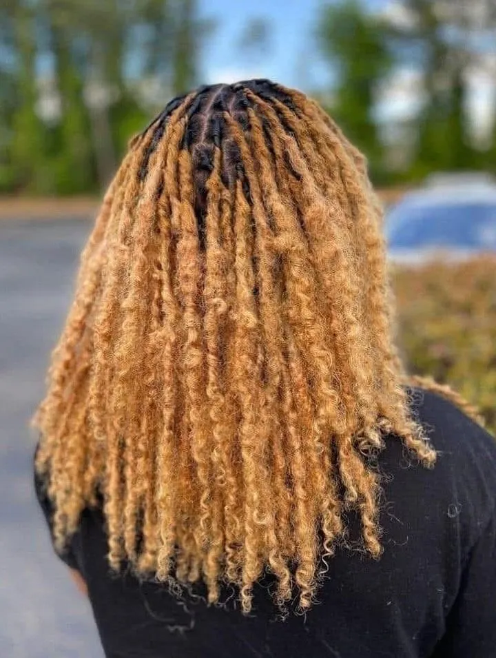 Locs Hairstyles for Black Women Long Honey Blonde Locs With Curly Ends