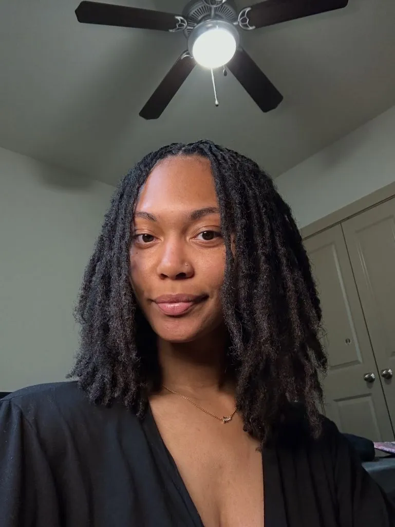 Locs Hairstyles for Black Women Soft Espresso Loc Lob With Center Part