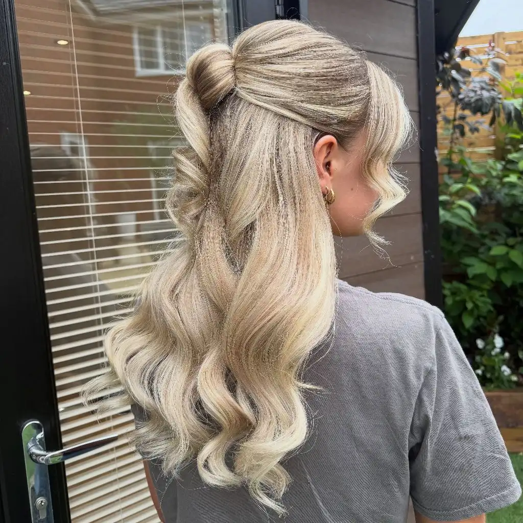 Fall Hairstyles for Wedding Guests 2026 High Ponytail with Voluminous Waves