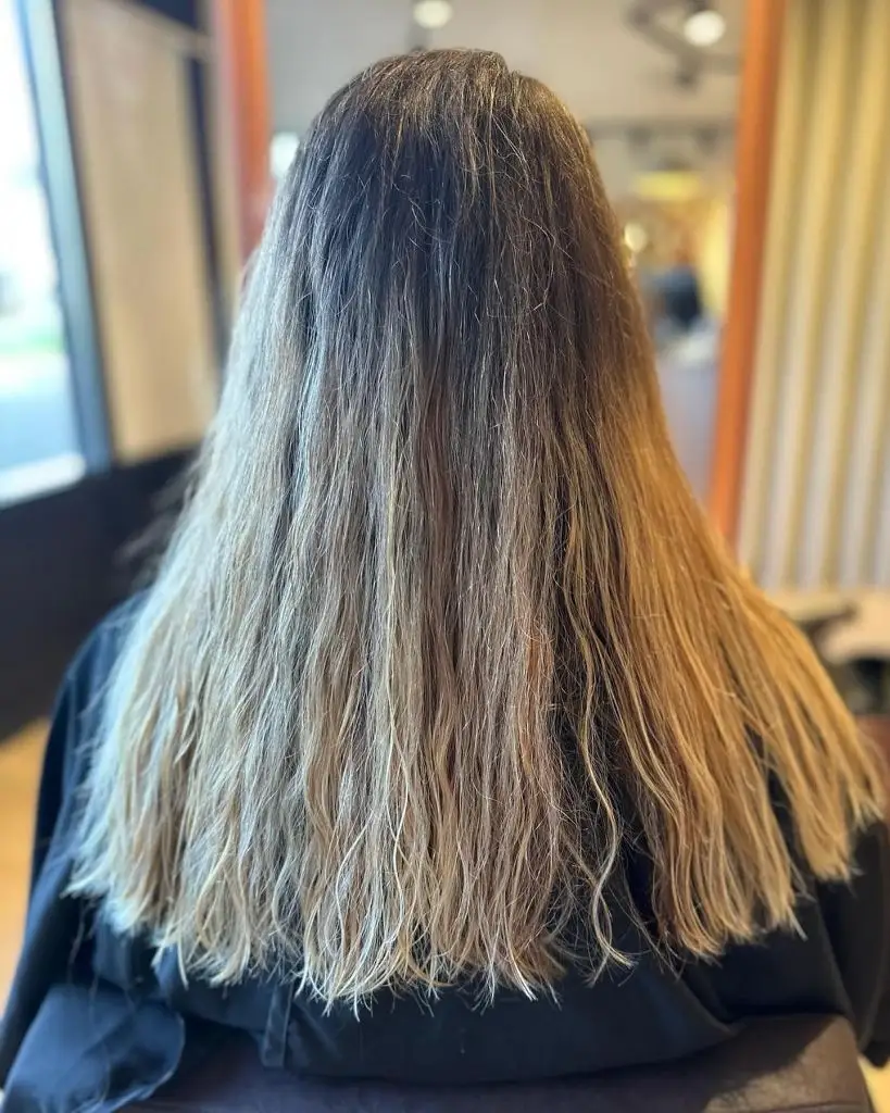 Fall Haircuts for Women 2026 Dark Roots into Cool-Toned Blonde Ombre with Natural Texture