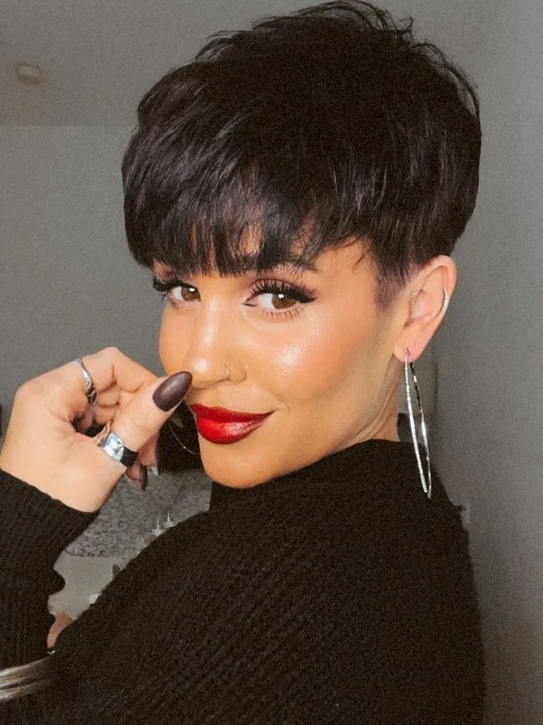 Fall hairstyles for short hair 2026 Bold Textured Pixie with Choppy Micro Bangs