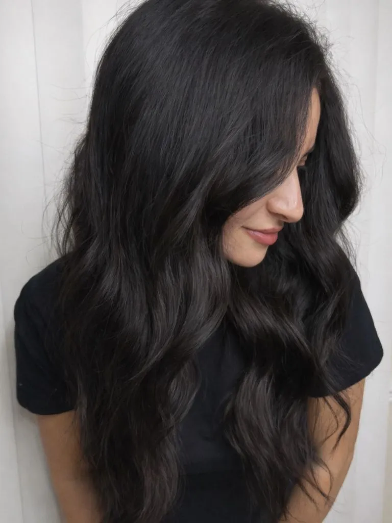 Fall Brunette Hair Colour 2026 Midnight Espresso Waves With Jet-Black Dimension
