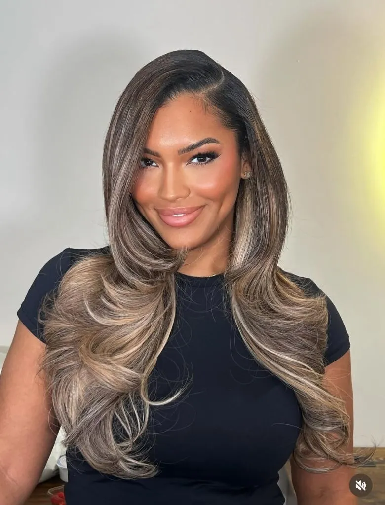 Fall Hair Colors for Black Women 2026 Soft Balayage Brunette With Ash Blonde and Mushroom Dimension