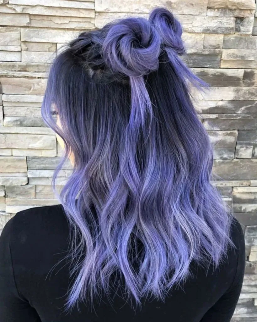 Fall Hair Colour Ideas 2026 Smoky Lavender-Grey With Dark Root Shadow