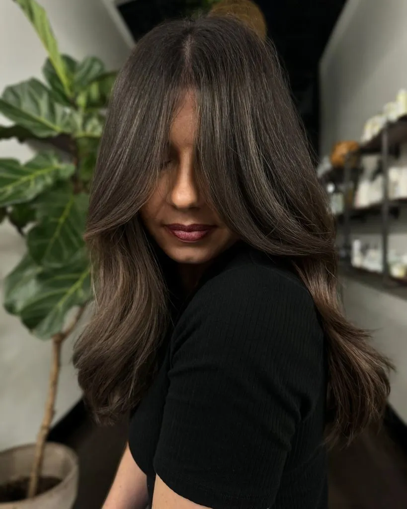 Fall Brunette Hair Colour 2026 Cool Ash Brunette With Smoky Velvet Dimension