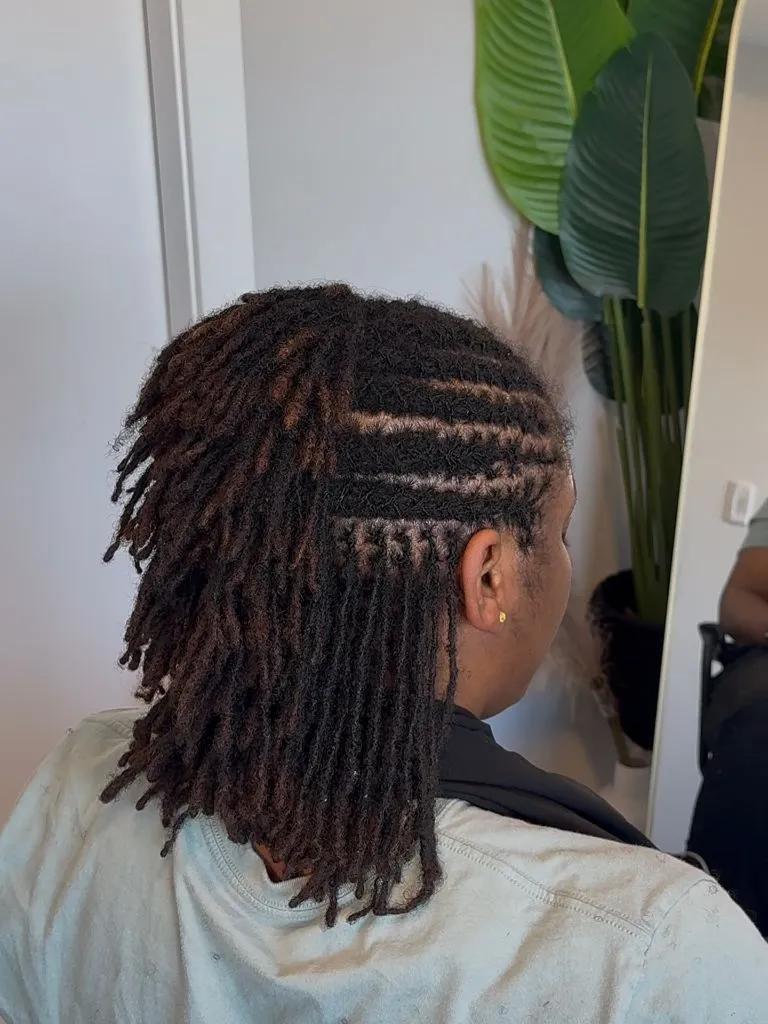 Locs Hairstyles for Black Women Chunky Two-Toned Locs With Flat-Twisted Sides