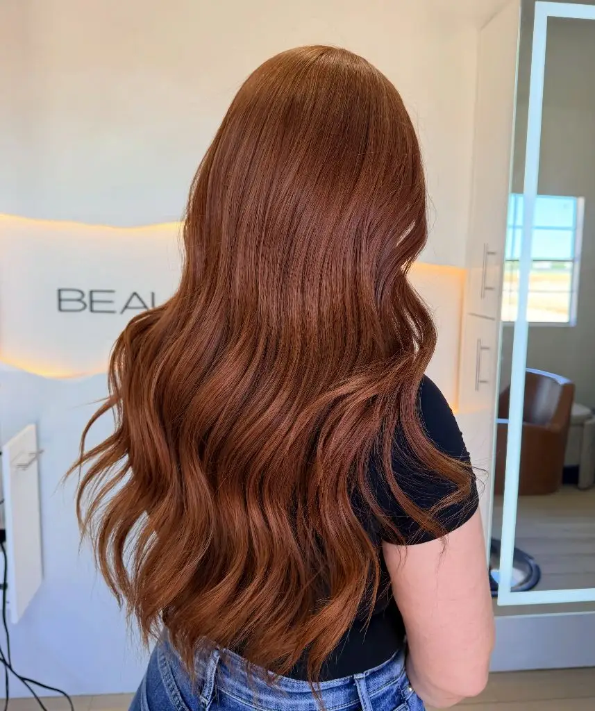 Fall Hairstyles 2026 Rich Auburn Waves With Warm Copper Shine