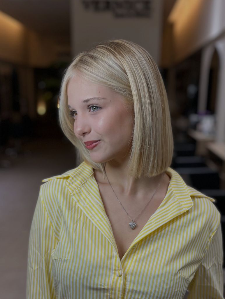 Fall Haircuts for Women 2026 Polished Platinum Bob with Baby-Fine Texture and Clean Lines