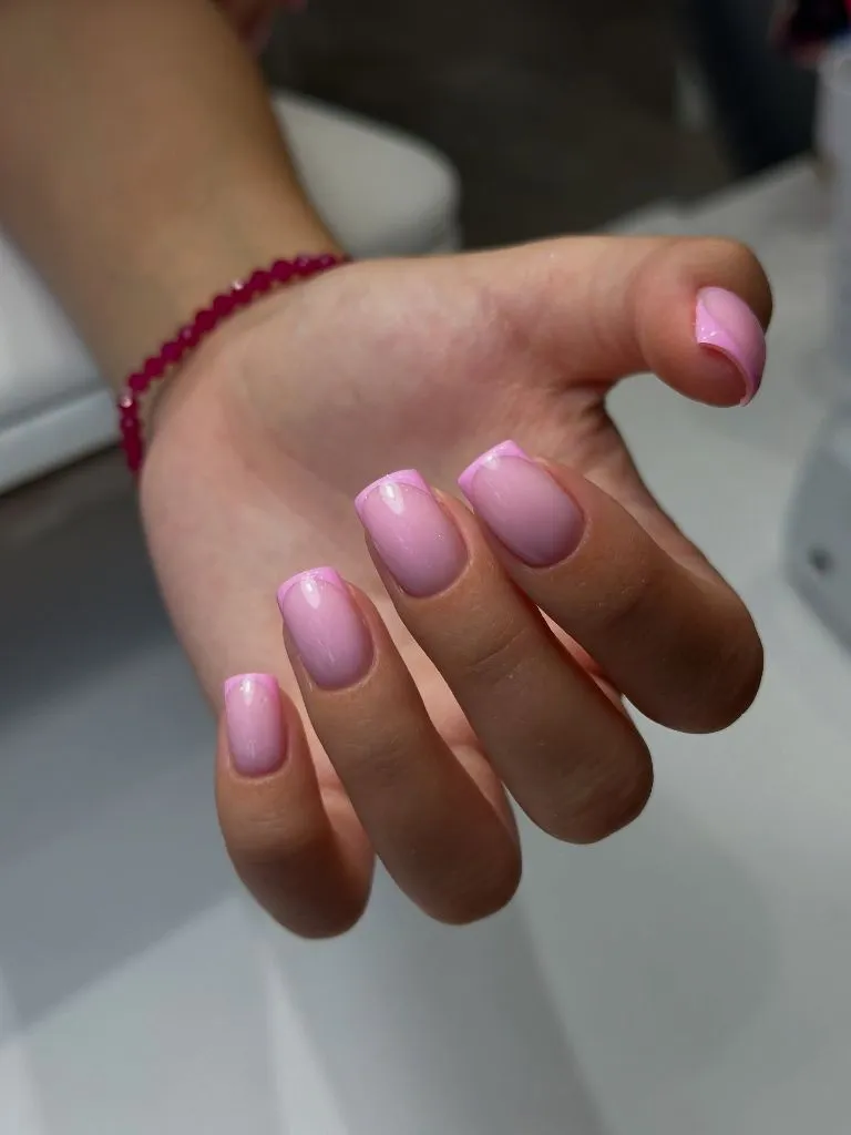 Fall Nail Colors for Dark Skin Soft Lilac French Tips On Short Square Nails