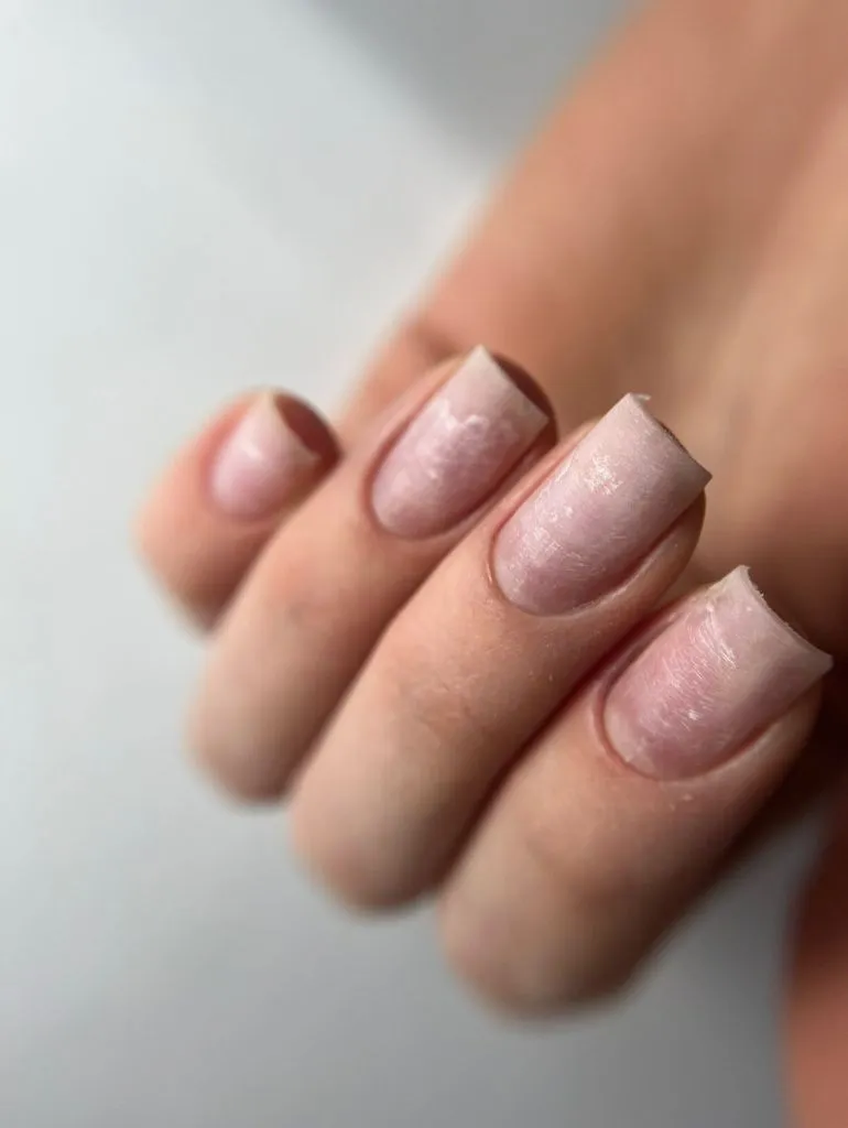 Color First Fall Manicure 2026 Bare Nail Look With Soft Pink Wash