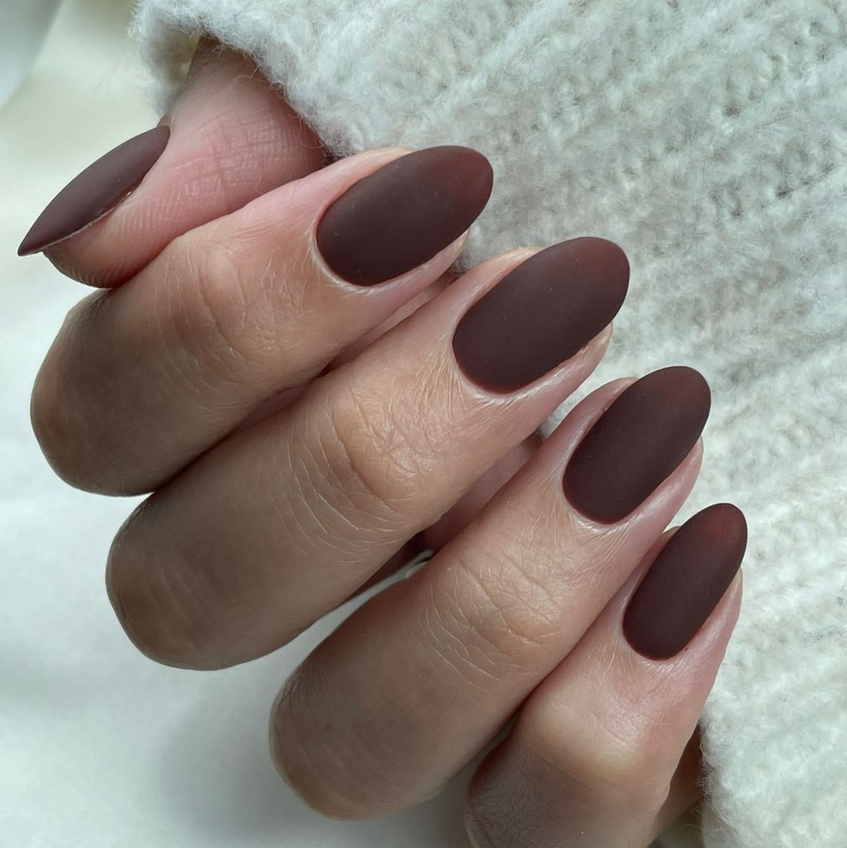 Matte caramel toffee brown nails