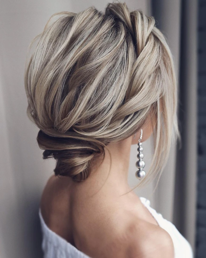 Modern loose French twist updo