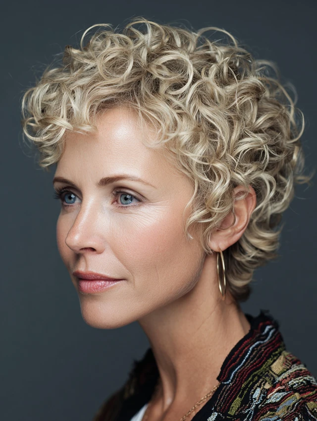 Curly pixie haircut