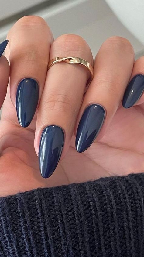 Midnight Sapphire: a dark navy cream with a glossy finish